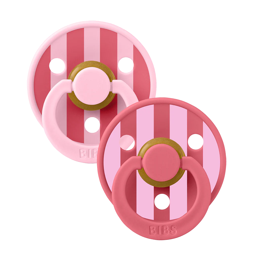 Bibs | Fopspeen T2 Studio Colour Block Baby Pink Coral Mix 6-18m 2-pack