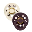 Bibs | Fopspeen T1 Studio Holiday Bow Ivory/Plum 0-6m 2-pack