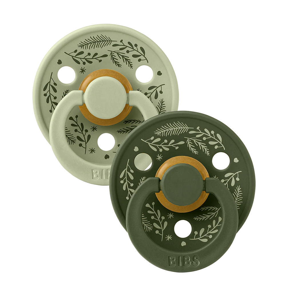 Bibs | Fopspeen T1 Studio Holiday Leaf Sage/Hunter Green 0-6m 2-pack