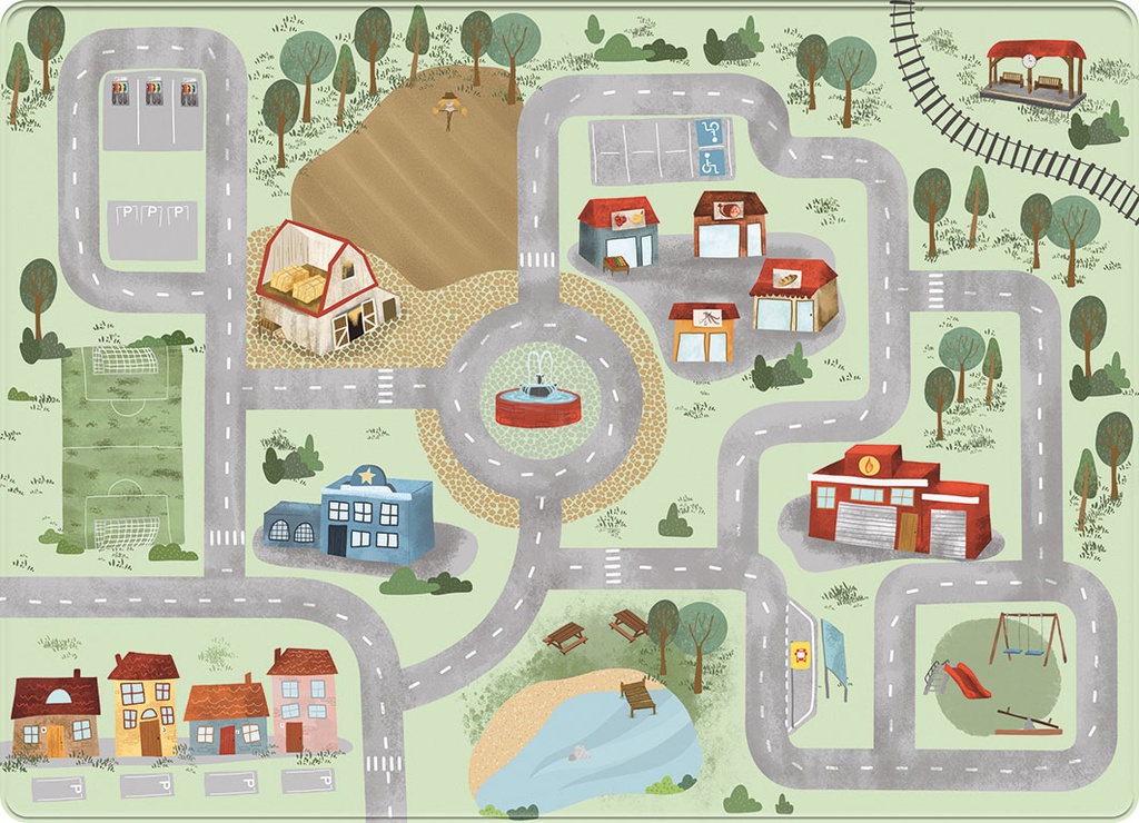 Mats & Joy | Speeltapijt Village Fleece 130x180cm