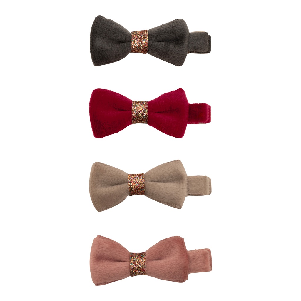 Mimi & Lula | Haarspeld X-mas Velvet Bow Clips 4-pack