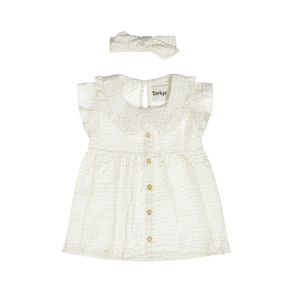 Dirkje | Jurk Girls Little Bee + Haarband Sand