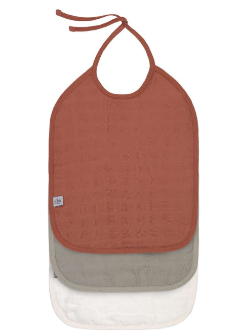 Laessig | Slabbetje Muslin Rust/Olive/Milky 28x38cm 3-pack