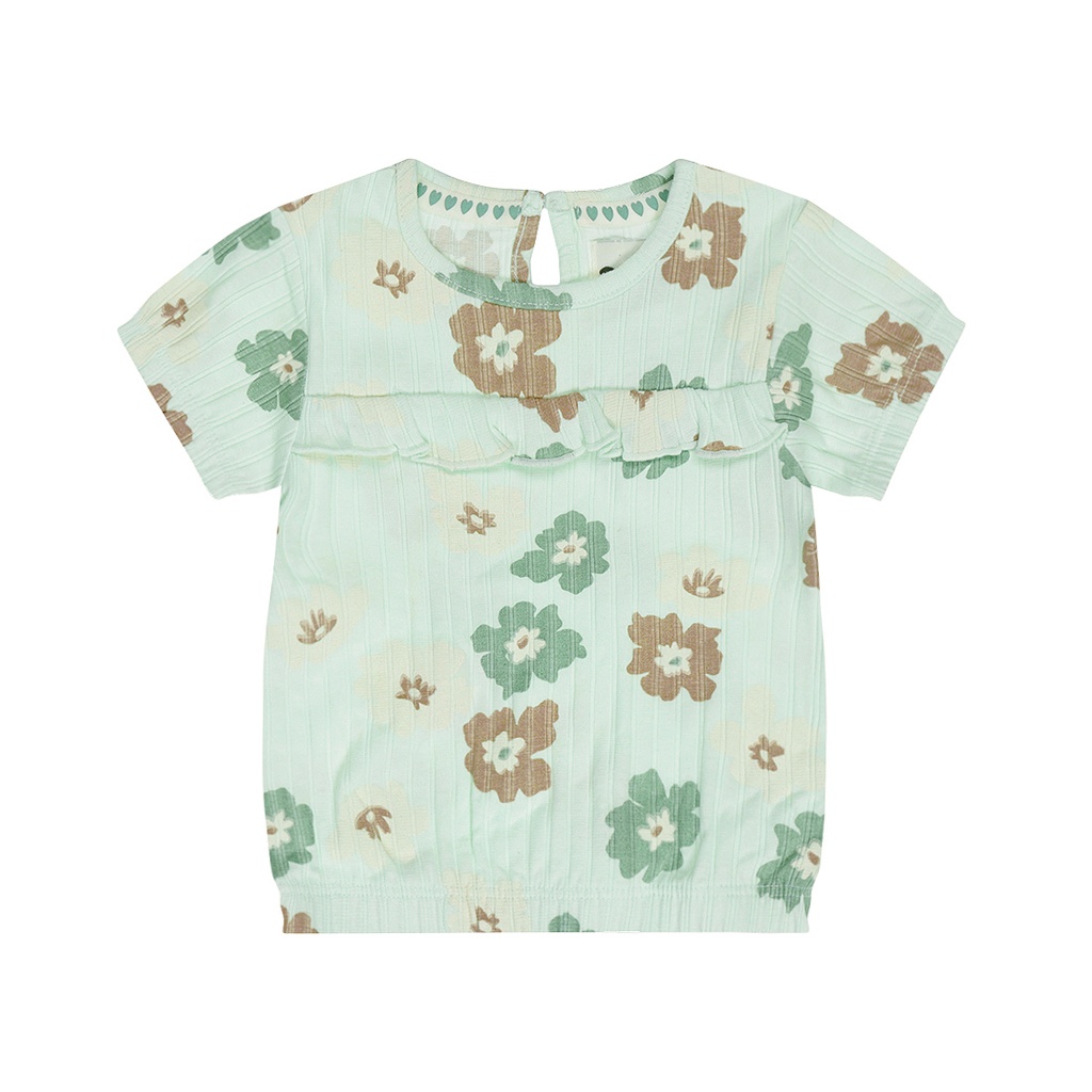 Dirkje | T-shirt Girls Flower Power Light Aqua