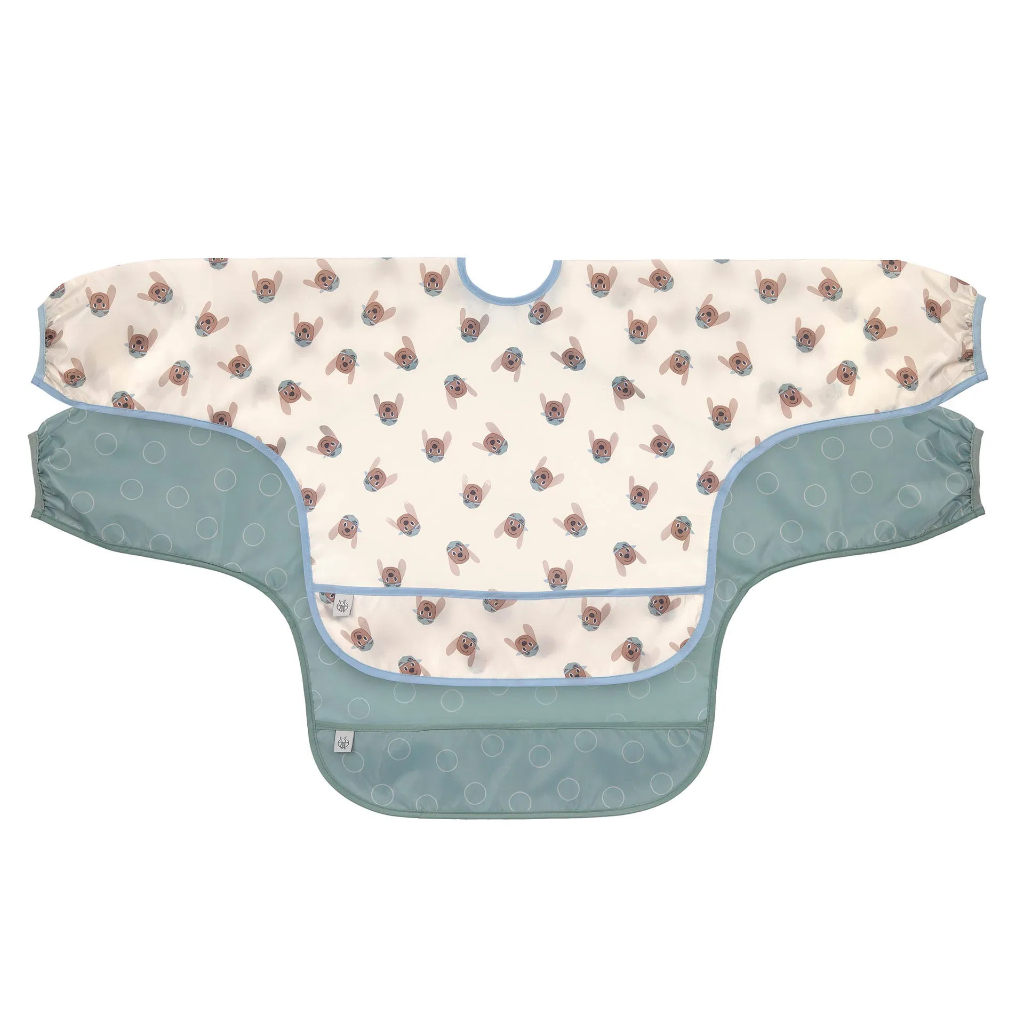 Laessig | Slabbetje met Mouwen Long Sleeve Bib Tiny Team Dog 2-pack