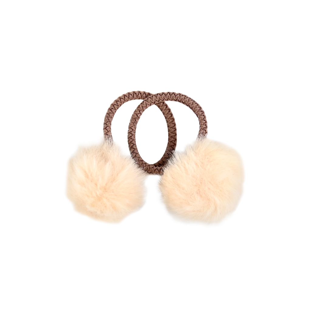  Busy Lizzie | Haarelastiek Pompom Cream 2-pack