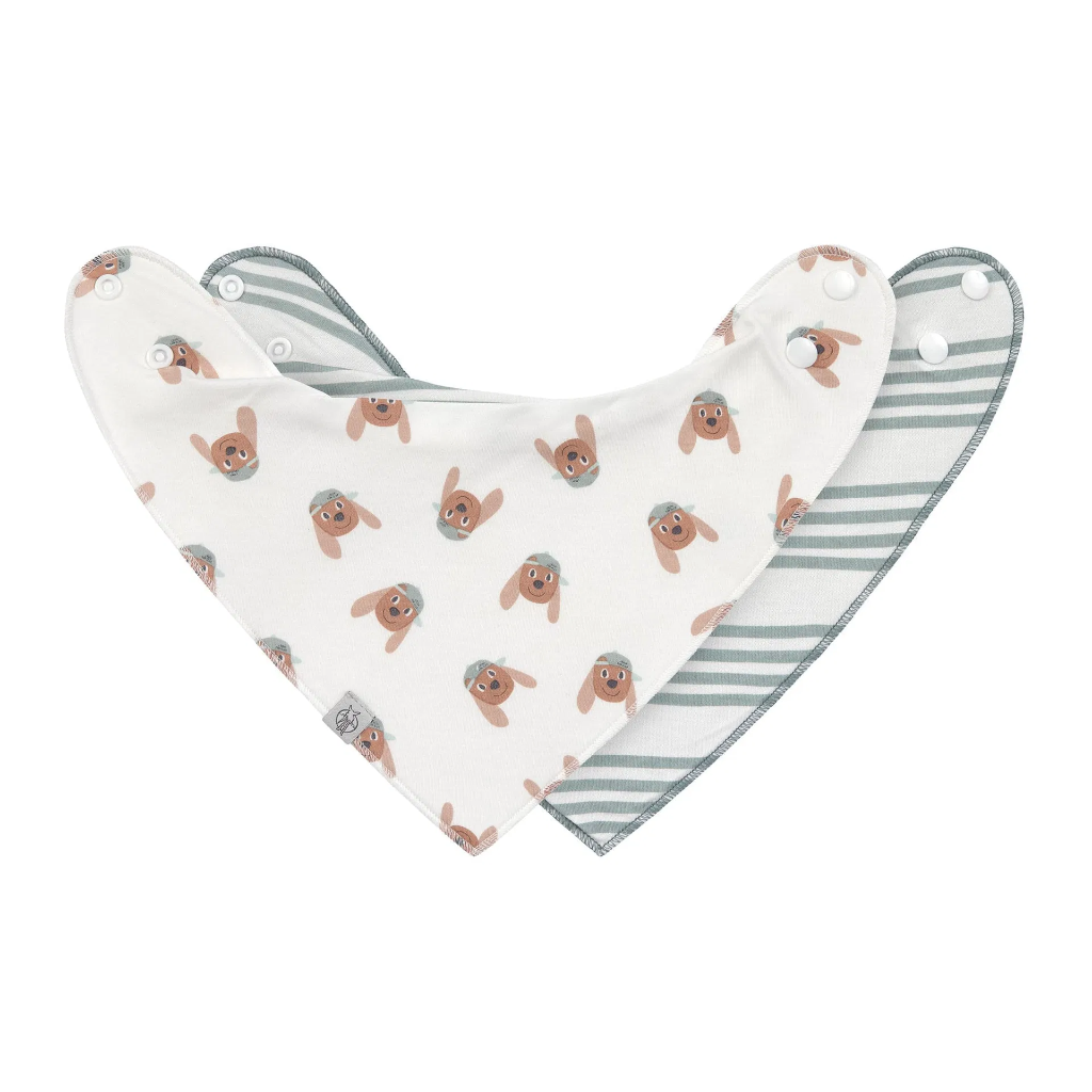Laessig | Spuugdoekje Tiny Team Dog Cowl-Neck Drukknopensluiting 2-pack