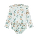 Dirkje | Outfit Girls Flower Power Zwemshirt/Zwemslip Light Aqua 2-delig