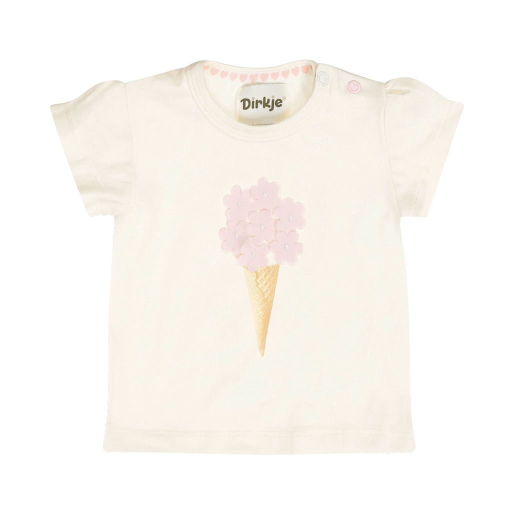 Dirkje | T-shirt Girls Little Bow Off White