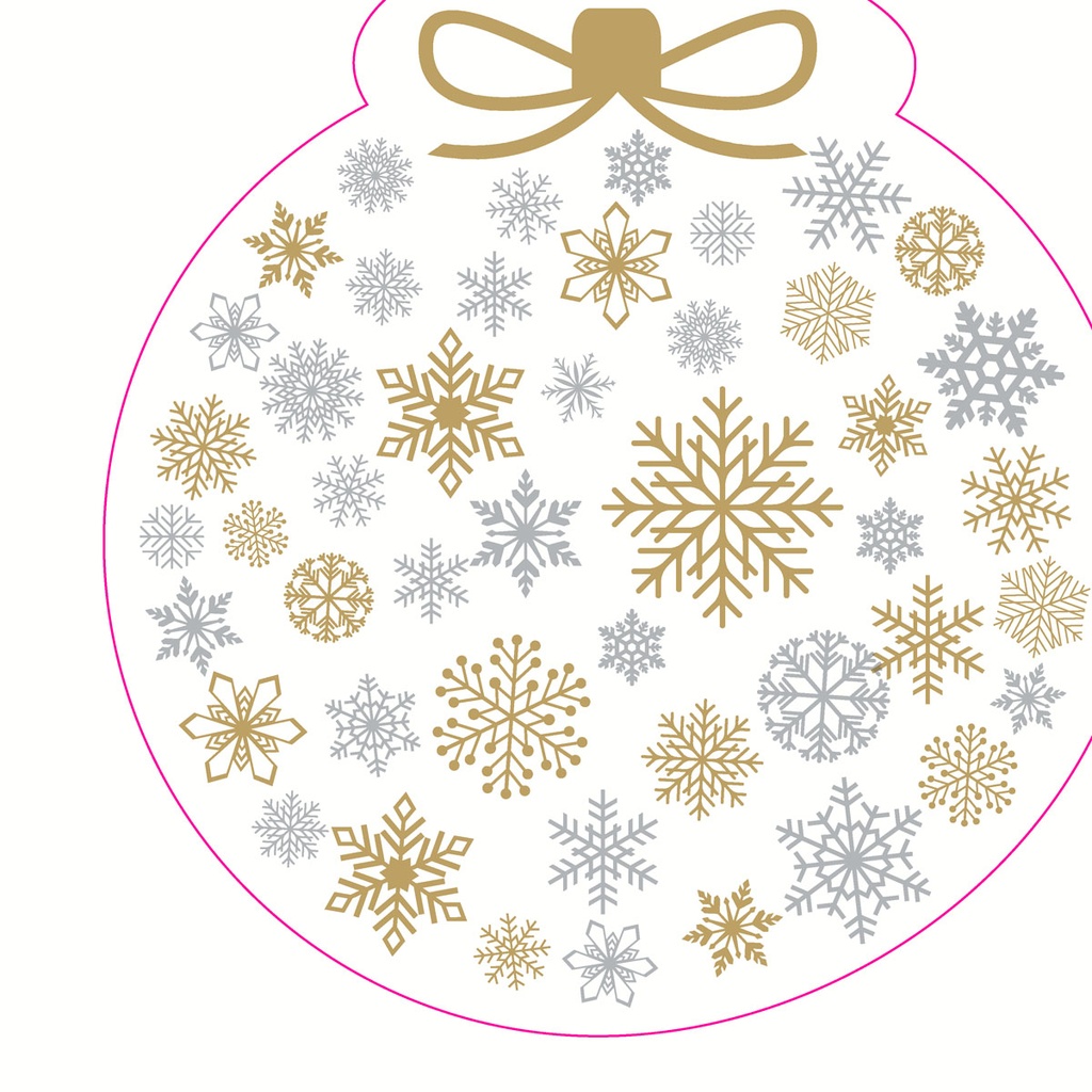 Duni | Servetten Snowflake Bauble Airlaid 33x33cm 12-pack