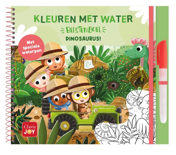 Clavis | Boek Kleuren Met Water Dinosaurus Beestenboel - Frederico Van Lunter