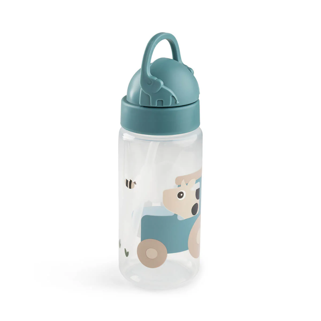 Done By Deer | Drinkfles Tiny Farm Blue Rietjesfles Blauw 350ml
