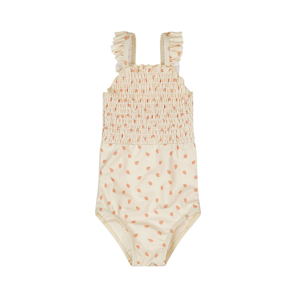 Dirkje | Badpak Girls Ladybug Off White