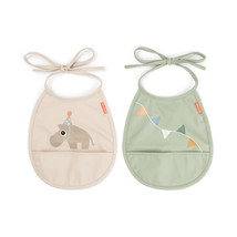 Done by deer | Slabbetje met Kruimelvanger Celebration Green/Sand 2-pack