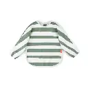 Done by Deer | Slabbetje Stripes Sleeved Pocket Bib met Mouwen Groen