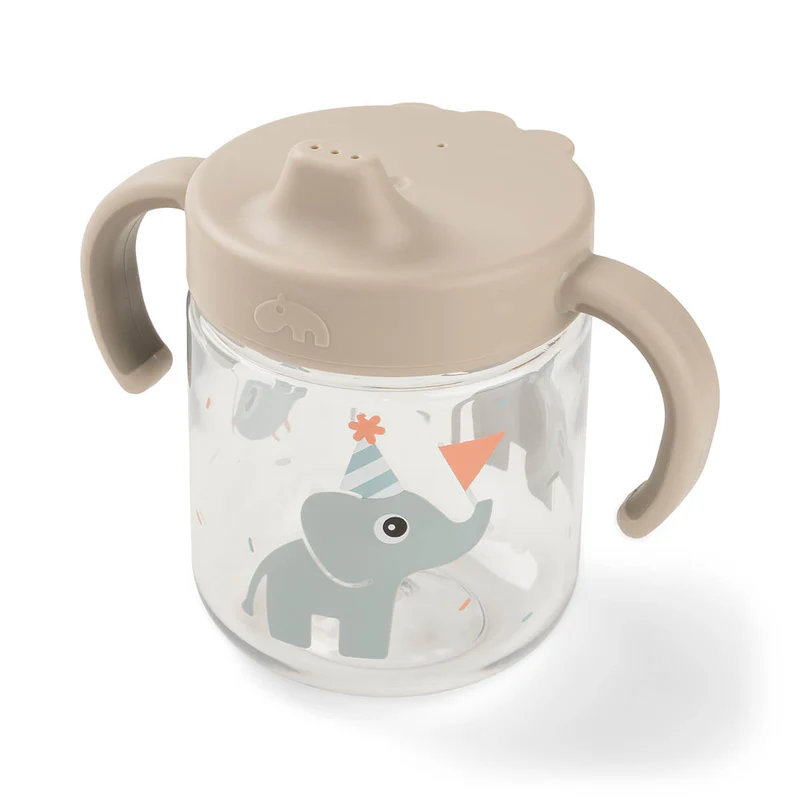 Done By Deer | Drinkbeker Celebration Sand Handvaten Drinktuit Learning Spout Ecru