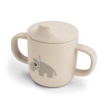 Done by Deer | Drinkbeker Celebration Sand Siliconen Handvaten Drinktuit Ecru