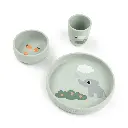 Done by Deer | Eetset Elphee Stick&Stay Dinner Set  Siliconen Groen 3-delig