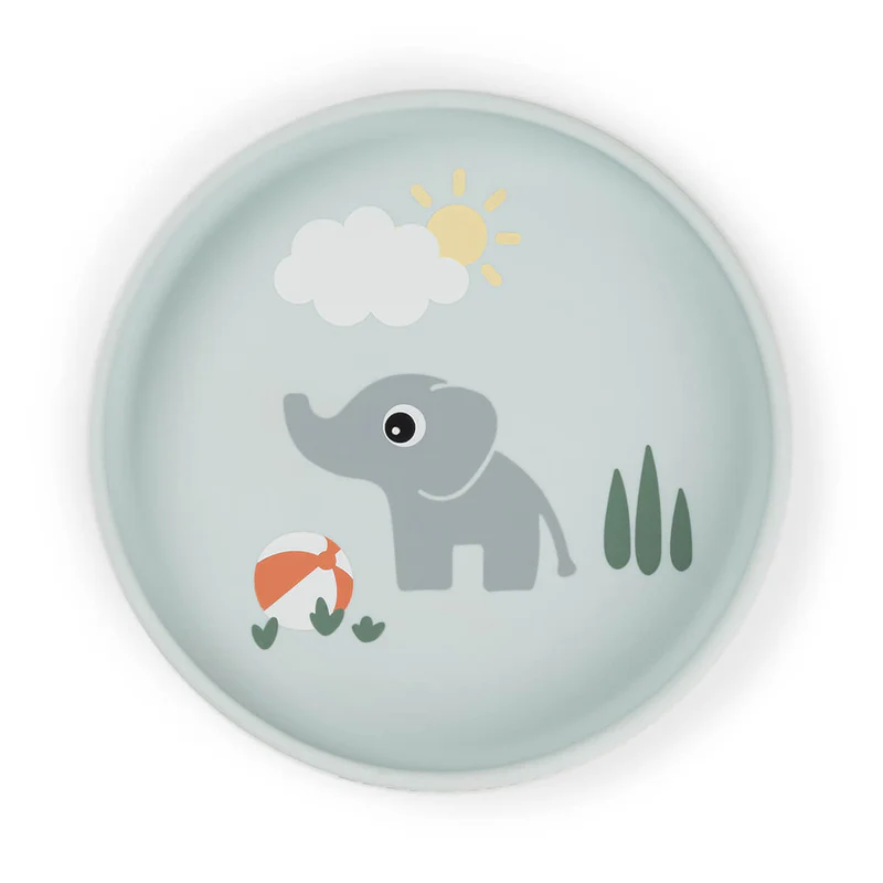 Done By Deer | Plat Bord Playground Blue Siliconen Stick&Stay Plate