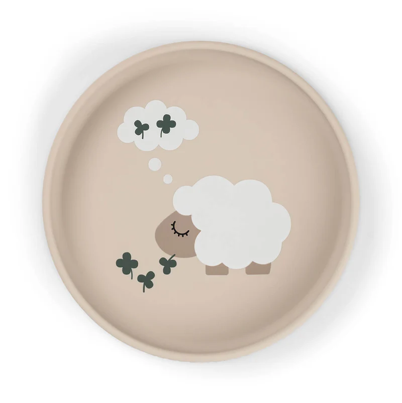 Done By Deer | Plat Bord Tiny Farm Stick&Stay Plate Siliconen Ecru