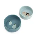 Done By Deer | Kom Dotti Blue Siliconen Bowl Set Blauw 2-pack