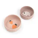 Done By Deer | Kom Pigee Powder Siliconen Bowl Set Roze 2-pack