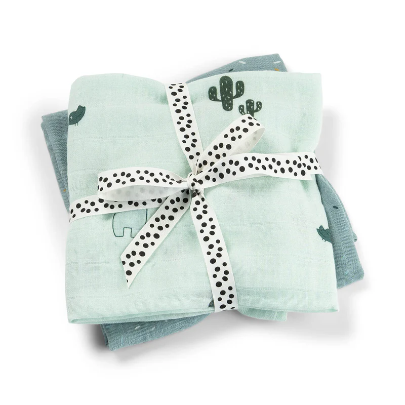 Done by Deer | Tetra Doek Lalee Burp Cloth Blauw 65x65cm 2-pack