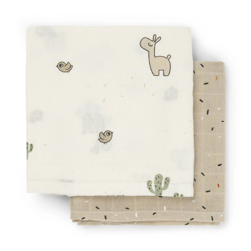 Done by Deer | Tetra doek Lalee Sand Burp Cloth 65x65cm 2-pack