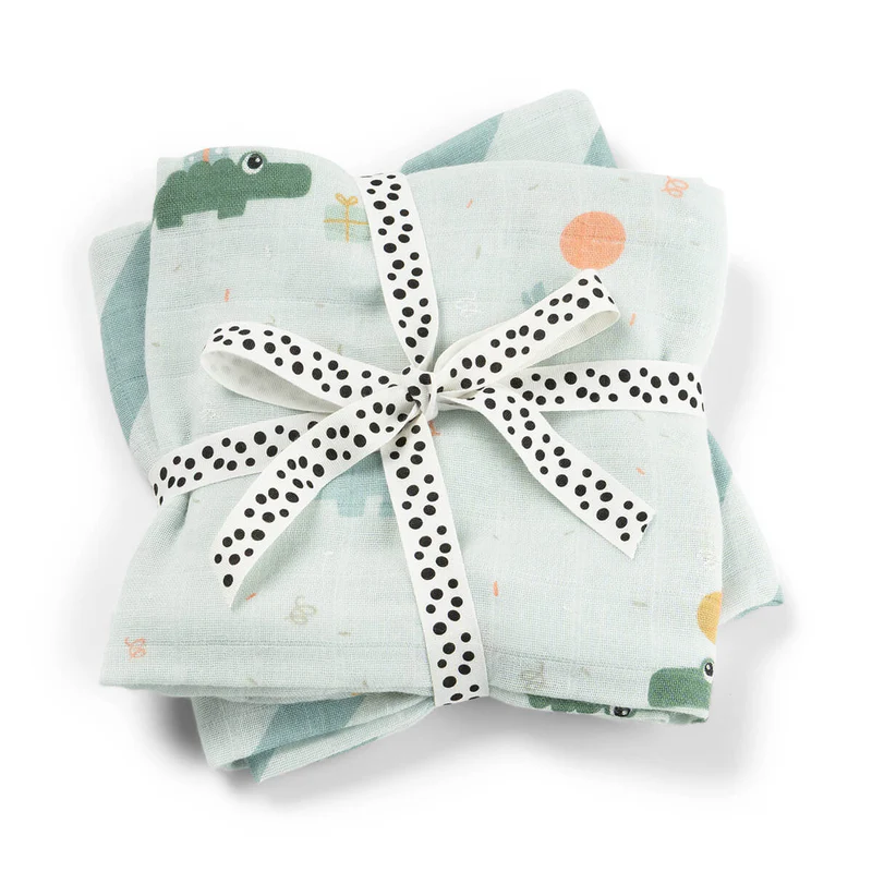 Done by Deer | Tetra Doek Celebration Burp Cloth Blauw 65x65cm 2-pack