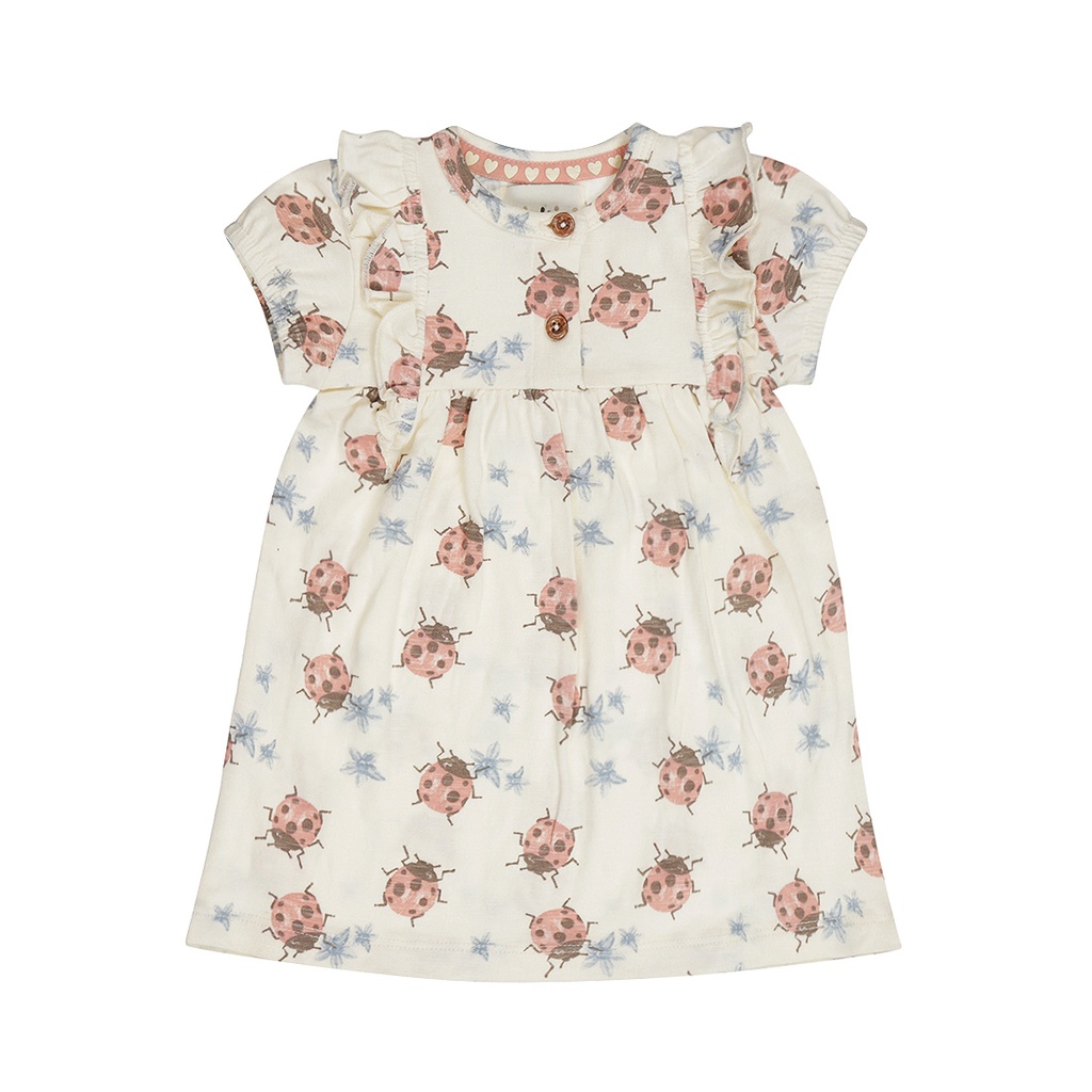 Dirkje | Jurk Girls Ladybug Off White