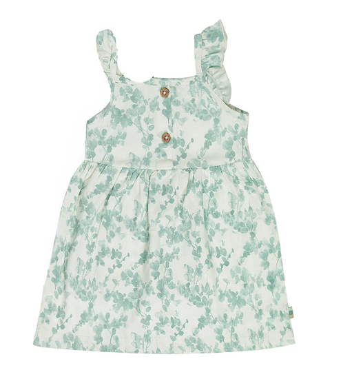 Dirkje | Jurk Girls Flower Power Aqua Green