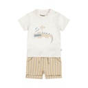 Dirkje | Outfit Boys Safari Trip Off White 2-delig