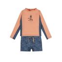 Dirkje | Outfit Boys Rock Zwemshirt/Zwemshort Coral 2-delig