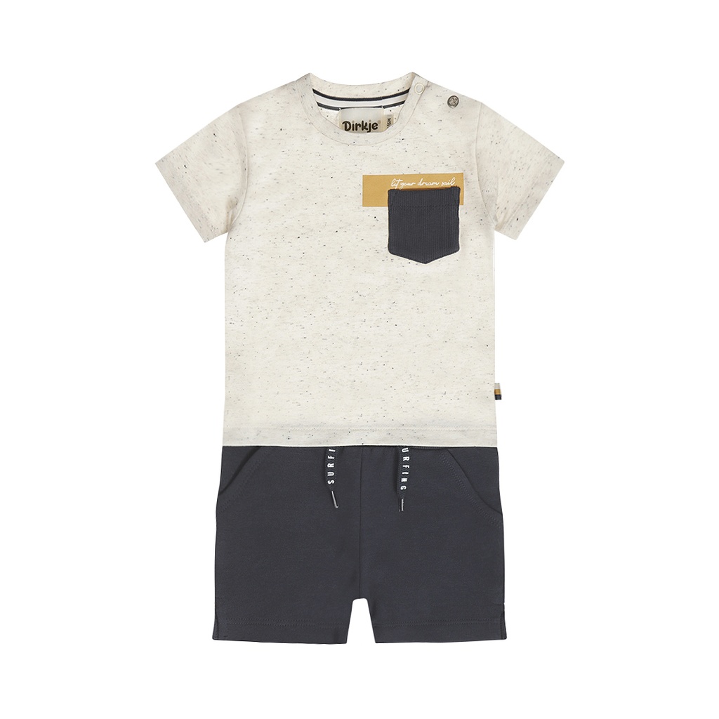 Dirkje | Outfit Boys Paradise Off white 2-delig