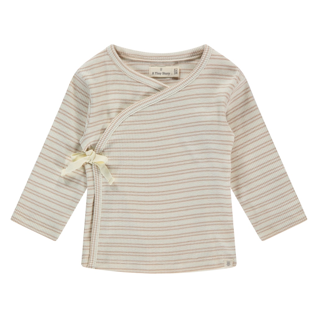 A Tiny Story | T-shirt Uni Overslag Longsleeve Nougat