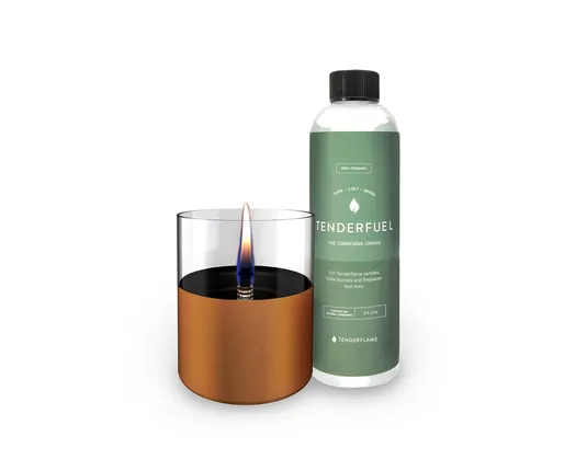 enderflame | Kaars Koper + Tenderfuel Navulolie 500ml