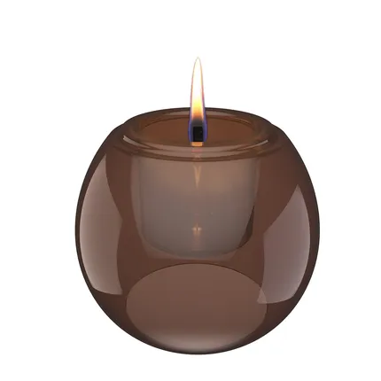 Tenderflame | Kaars Globus uit Glas Amber Ø15 H12,5cm
