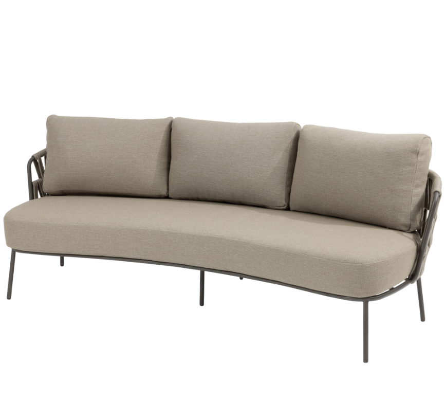 4SO | Lounge Zetel Mallorca 3-zit Low Dining Bench Terre met 4 Kussens