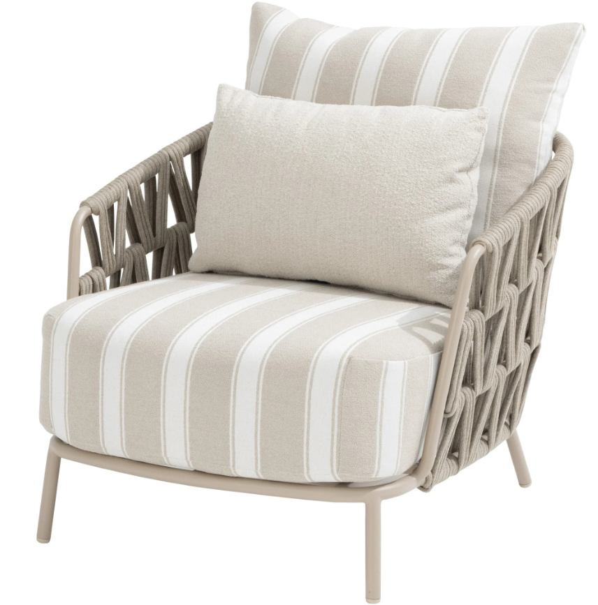 4SO | Tuinstoel Beverly Living Chair Latte met 3 Kussen 