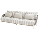 4SO | Lounge Zetel Beverly 3-zit Bench Latte met 7 Kussens 