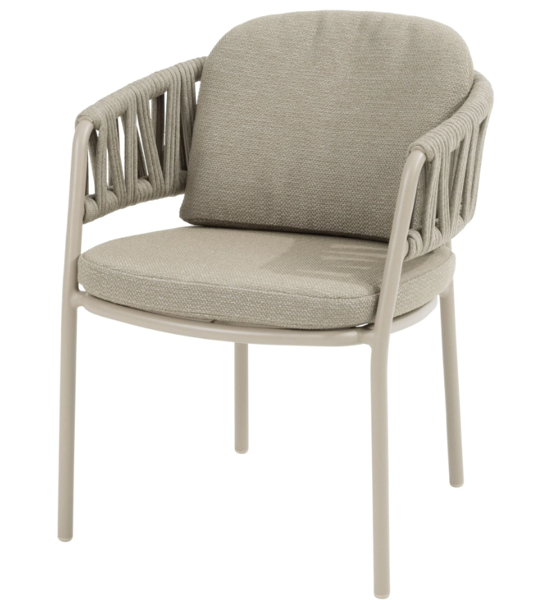 4SO | Tuinstoel Calma Dining Chair Latte met 2 Kussens 