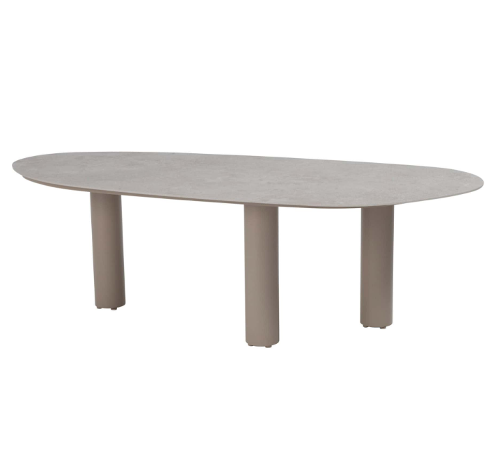 4SO | Tuintafel Estate Mango Shape Table Top Ceramic Latte 240x105cm  