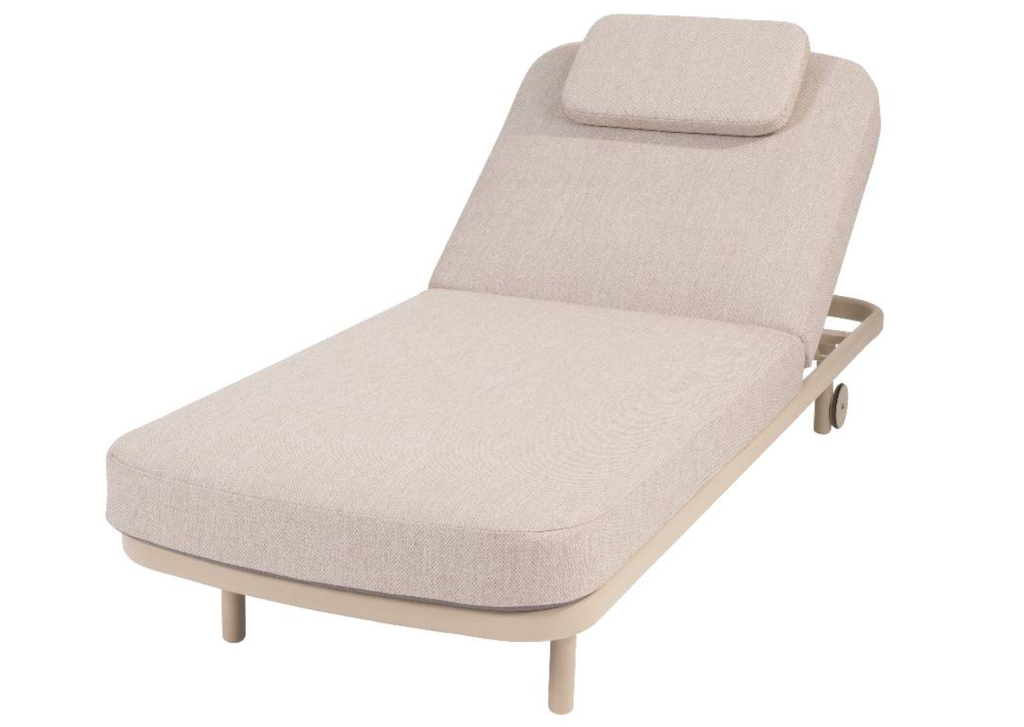 4SO | Ligbed Milano Sunbed Latte met Kussen en Hoofdsteun 