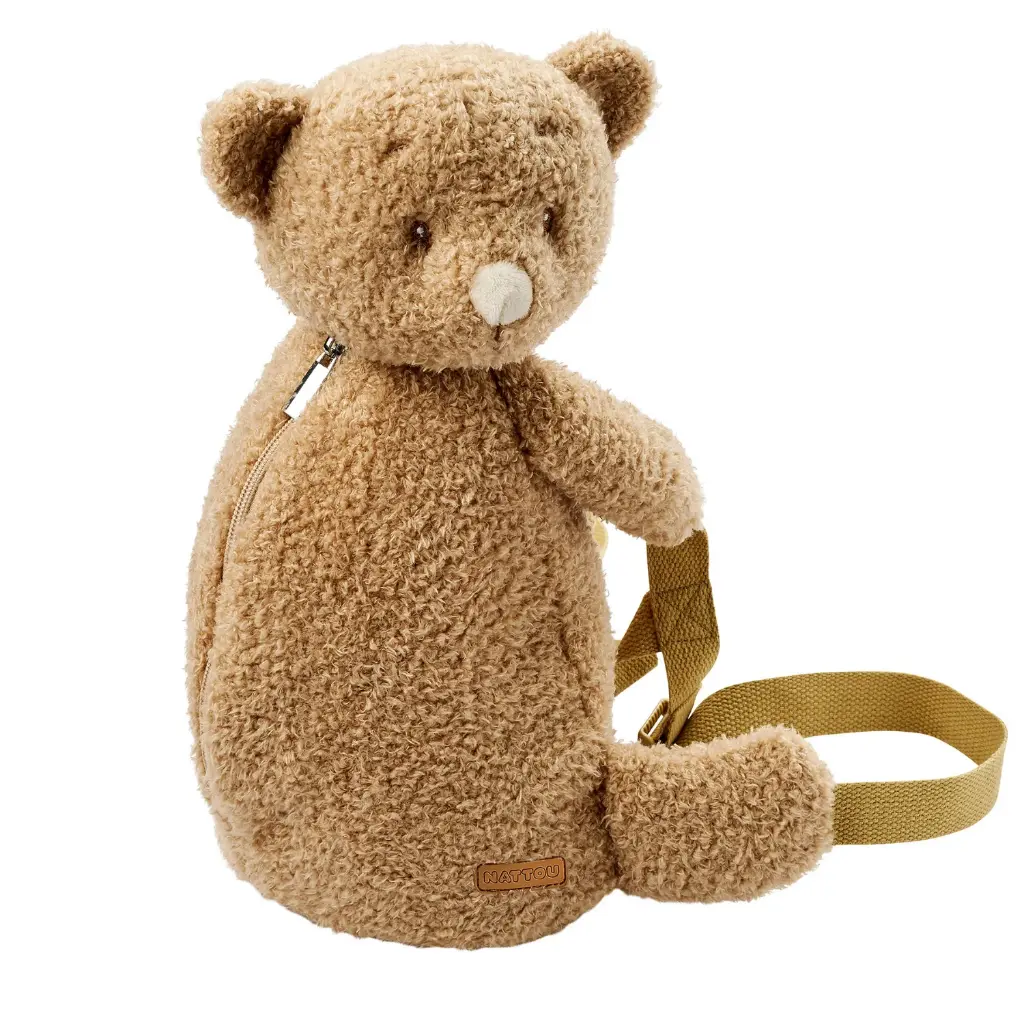 Nattou | Rugzak Teddy Knuffel Beer Bruin 20x20x30cm