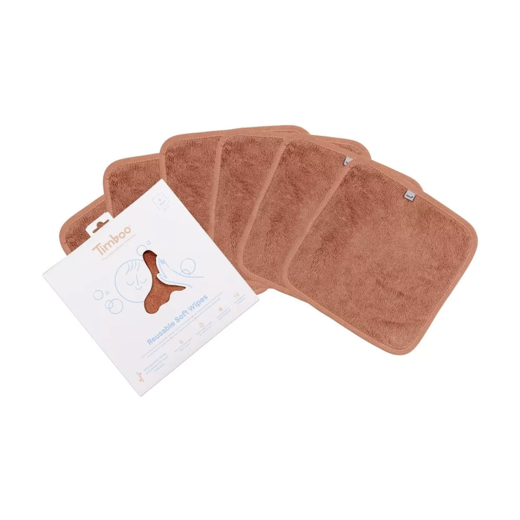 Timboo | Droge Doekjes vr Gelaat/Billetjes Bamboe Sunrise Orange 6-pack  