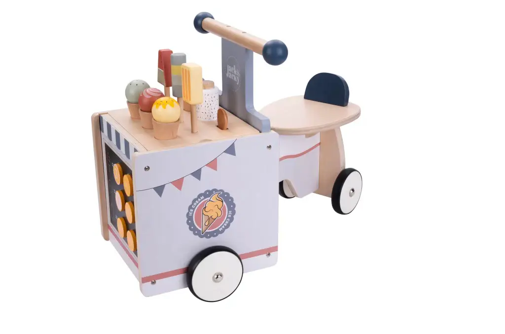 Jack & Jacky | Loopfiets Ice Cream Kar Hout