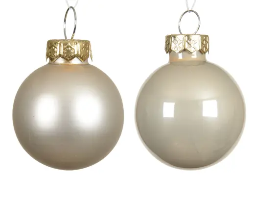 Decoris | Kerstbal Glas Mix Parel Ø3,5cm 16-pack