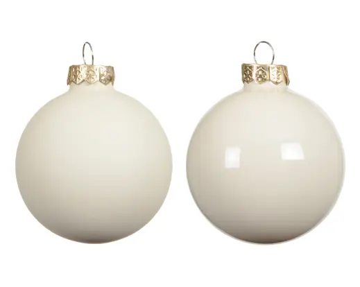 Decoris | Kerstbal Glas Mix Wolwit Ø3,5cm 16-pack
