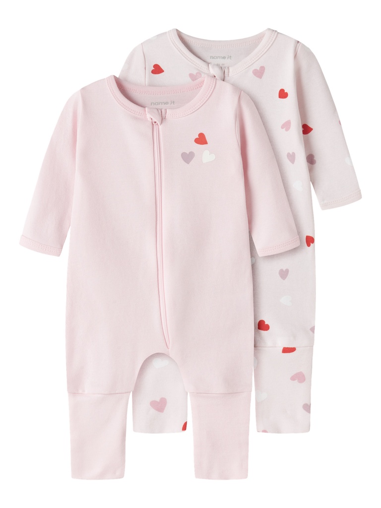 Name it | Kruippak Girls Zip Summer Sand/Deauville Mauve 2-pack