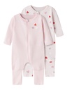 Name it | Kruippak Girls Zip Summer Sand/Deauville Mauve 2-pack
